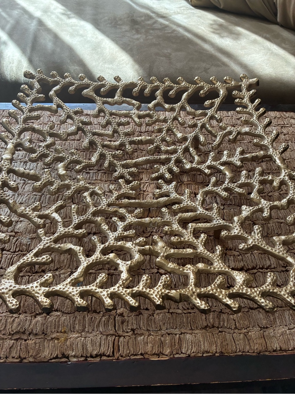 Gold Coral Pattern centre piece for coffee table